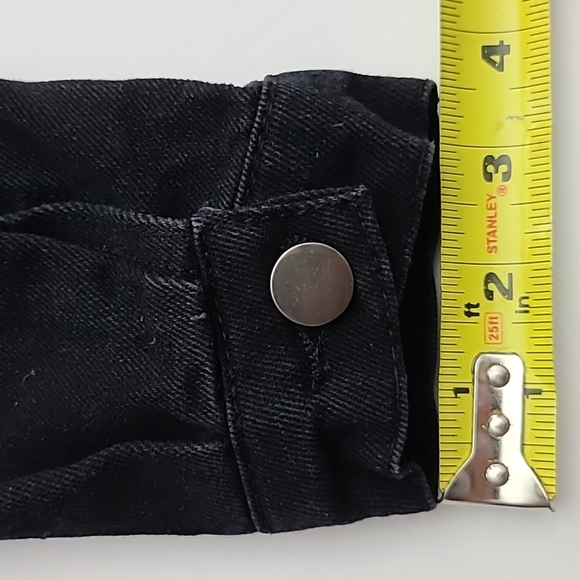 Shein Distressed Cropped  Black Denim Jean Jacket Puffy Sleeves Size XS - Picture 15 of 15